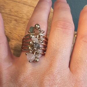Gemstone SPRINGY Ring Set